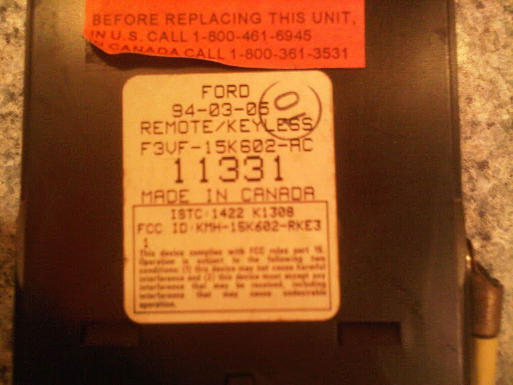 OBS factory remote keyless entry module Ford Power Stroke Nation